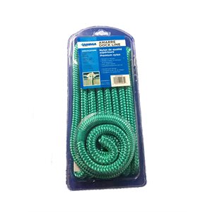 DOUBLE BRAIDED NYLON DOCK LINE / 1 / 2" x 20' - GREEN (TEAL)