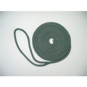DOUBLE BRAIDED NYLON DOCK LINE / 1 / 2" x 30' - FOREST GREEN