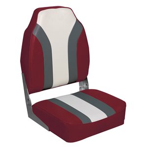 DELUXE HIGH BACK BOAT SEAT - RED / CHARCOAL / WHITE