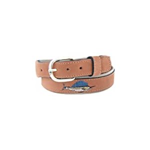 leather embroidered anchor belt buff - 32