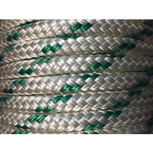 double braided polyester rope 5 / 16" with green trace