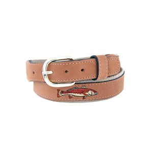 leather embroidered lures belt buff - 34